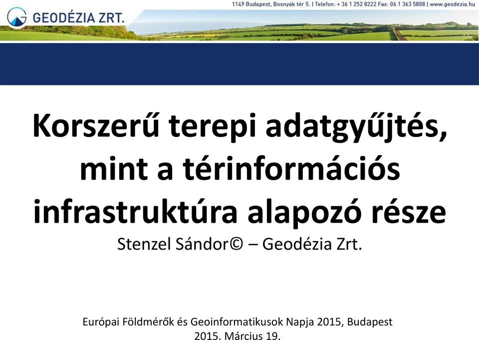 Stenzel Sándor Geodézia Zrt.