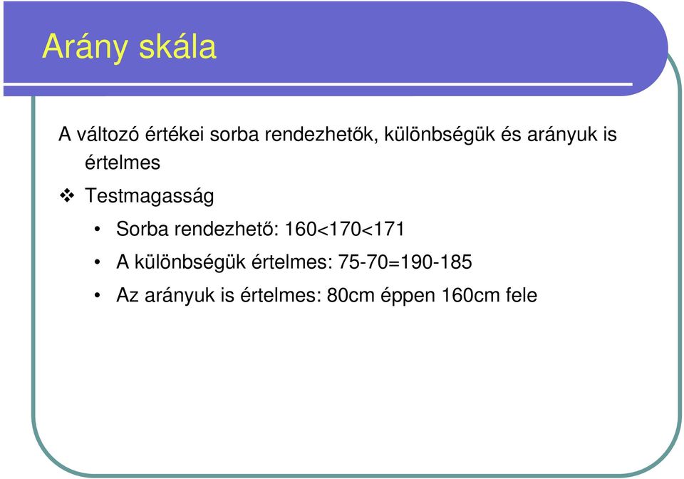 Sorba rendezhetı: 160<170<171 A különbségük