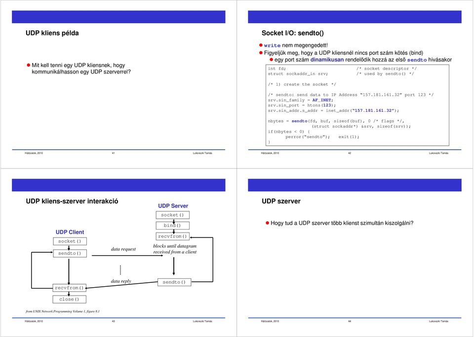 socket */ /* sendto: send data to IP Address 157.181.161.