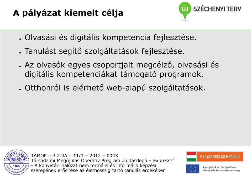 Az olvasók egyes csoportjait megcélzó, olvasási és digitális