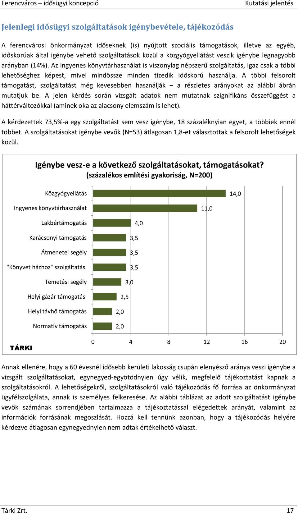 Az ingyenes könyvtárhasználat is viszonylag népszerű szolgáltatás, igaz csak a többi lehetőséghez képest, mivel mindössze minden tízedik időskorú használja.