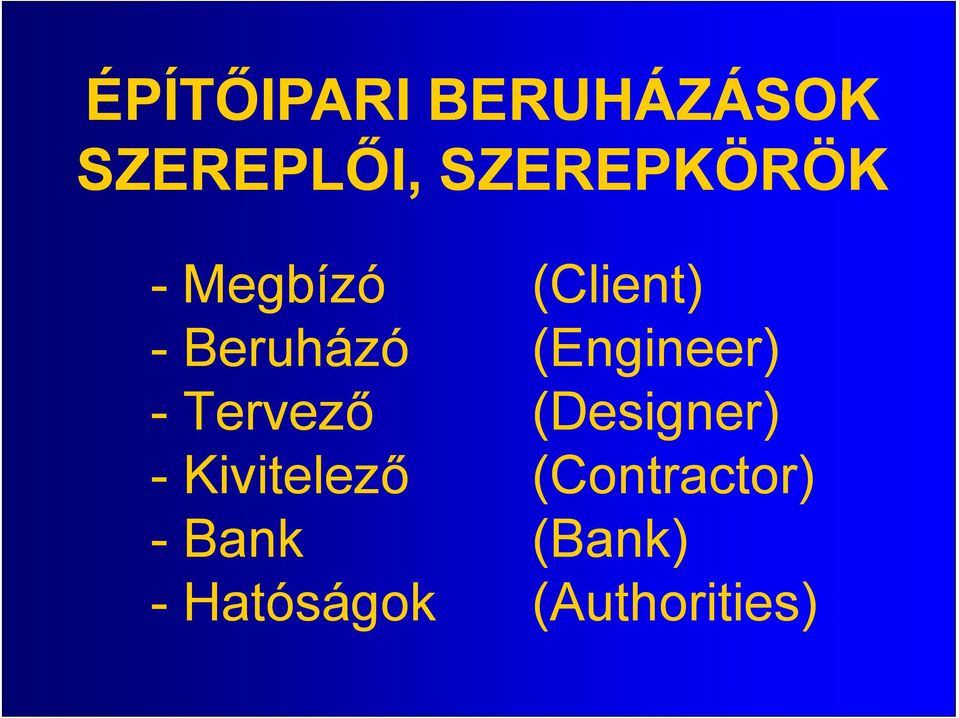 (Engineer) -Tervező (Designer) -