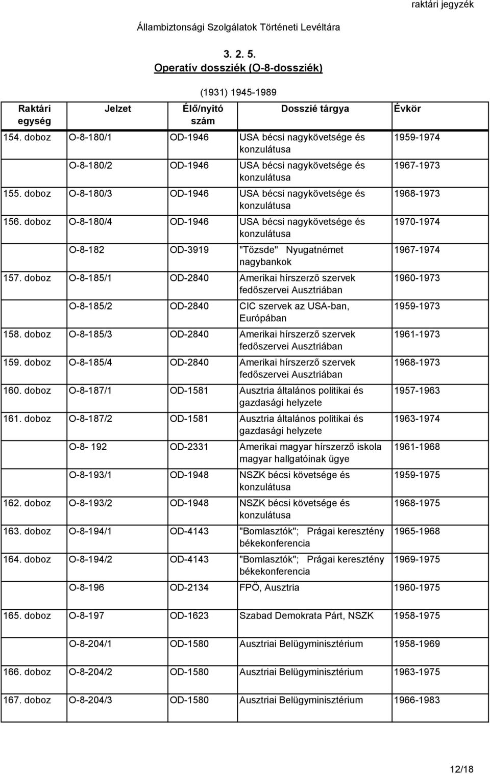 doboz O-8-180/4 OD-1946 USA bécsi nagykövetsége és 1970-1974 konzulátusa O-8-182 OD-3919 "Tőzsde" Nyugatnémet 1967-1974 nagybankok 157.