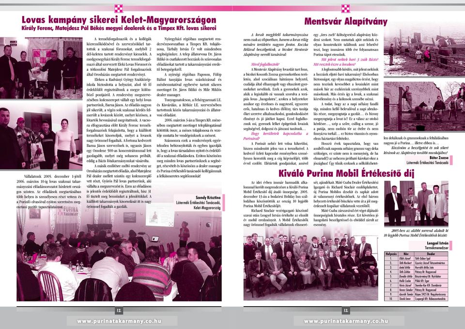 Az előadások megtartásában több helyen is személyesen részt vettem és a Purinfó olvasóival ezúton szeretném megosztani pozitív tapasztalataimat.