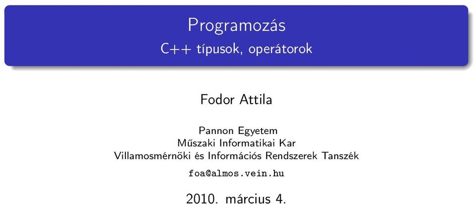 Kar Villamosmérnöki és Információs