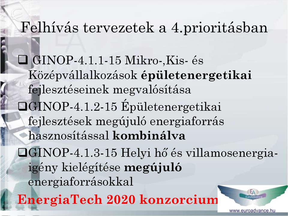 megvalósítása GINOP-4.1.