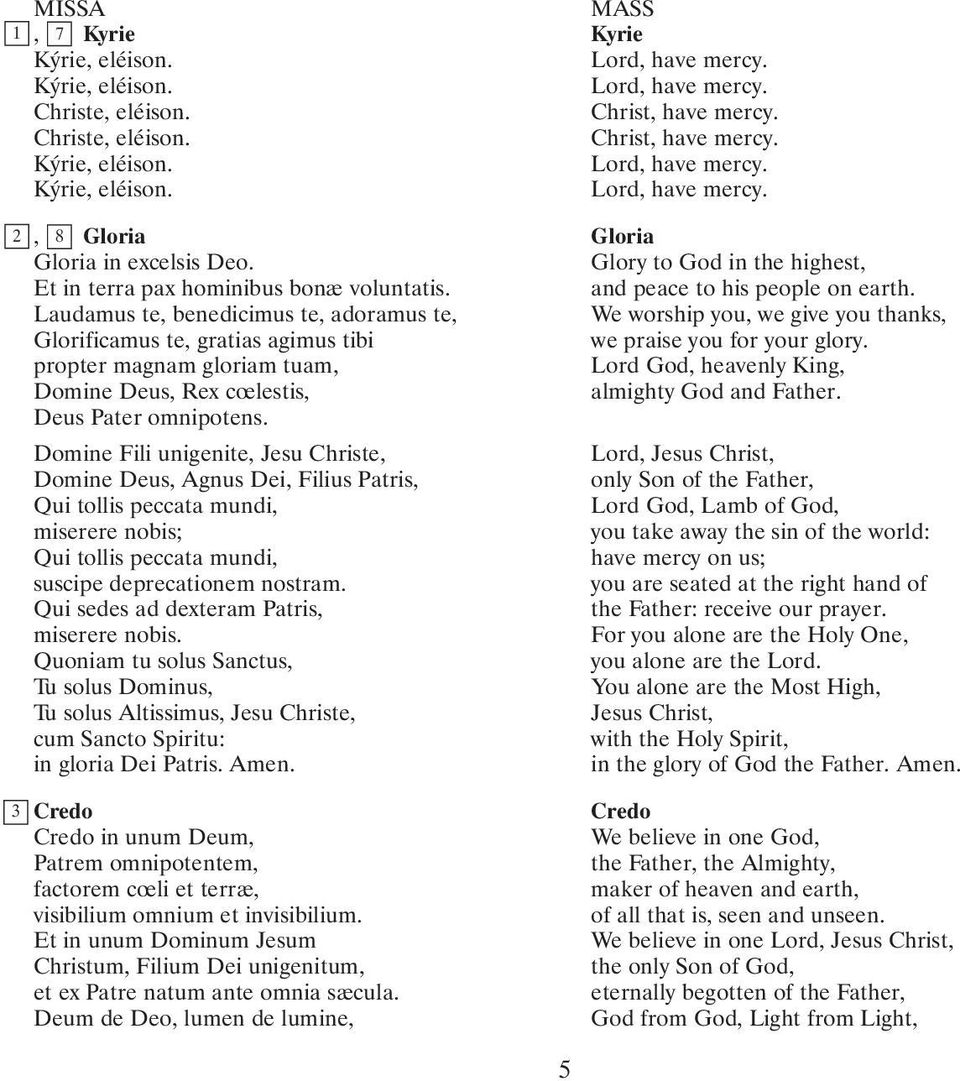 Domine Fili unigenite, Jesu Christe, Domine Deus, Agnus Dei, Filius Patris, Qui tollis peccata mundi, miserere nobis; Qui tollis peccata mundi, suscipe deprecationem nostram.