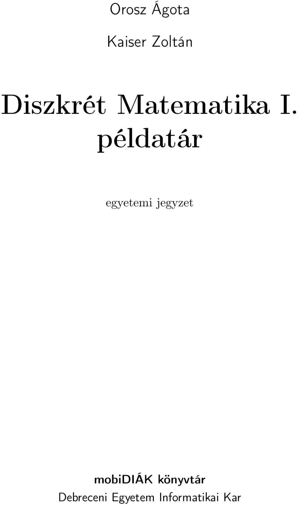 Diszkrét Matematika I. - PDF Ingyenes letöltés