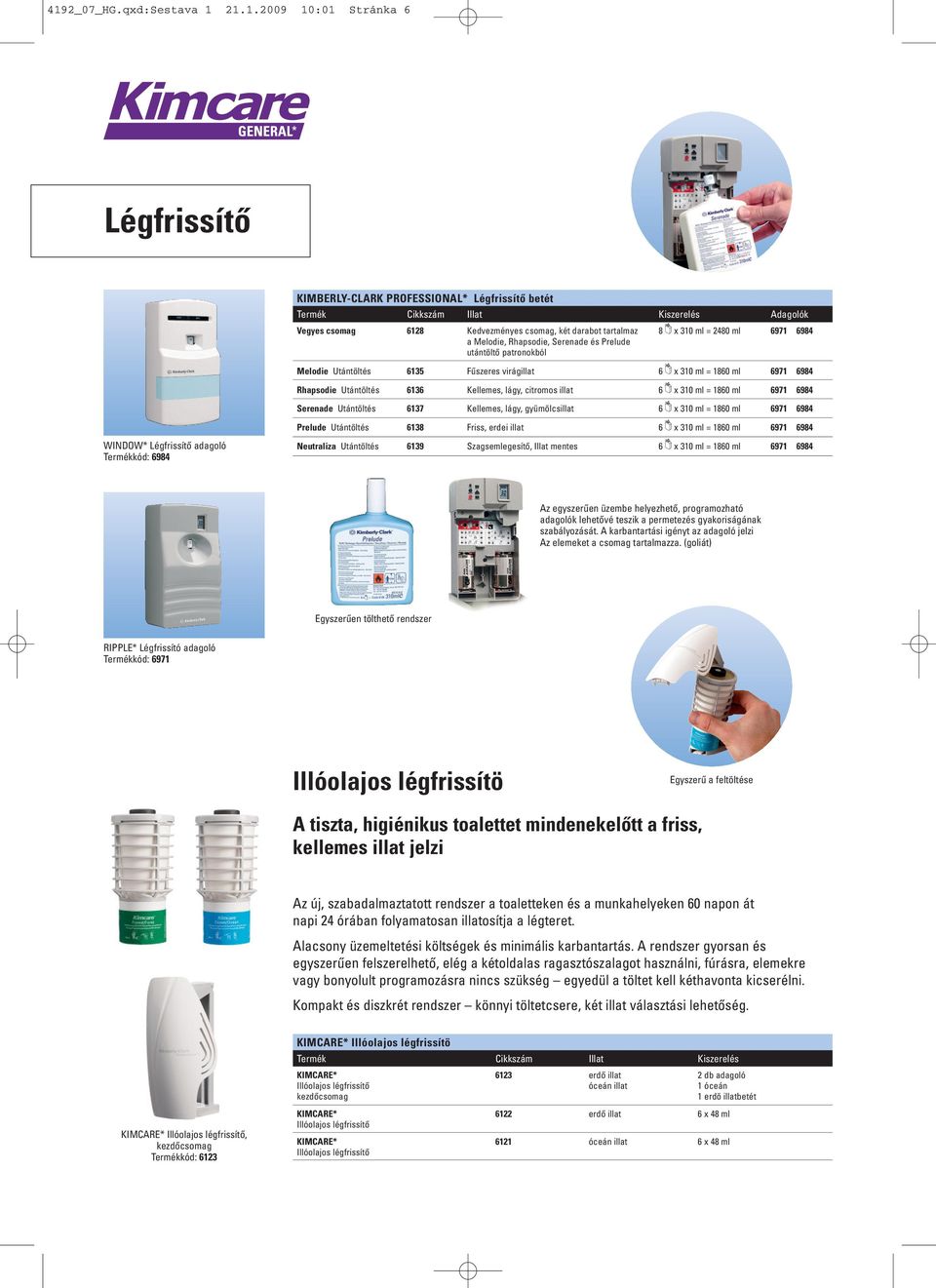 virágillat 6 x 310 ml = 1860 ml 6971 6984 Rhapsodie Utántöltés 6136 Kellemes, lágy, citromos illat 6 x 310 ml = 1860 ml 6971 6984 Serenade Utántöltés 6137 Kellemes, lágy, gyümölcsillat 6 x 310 ml =