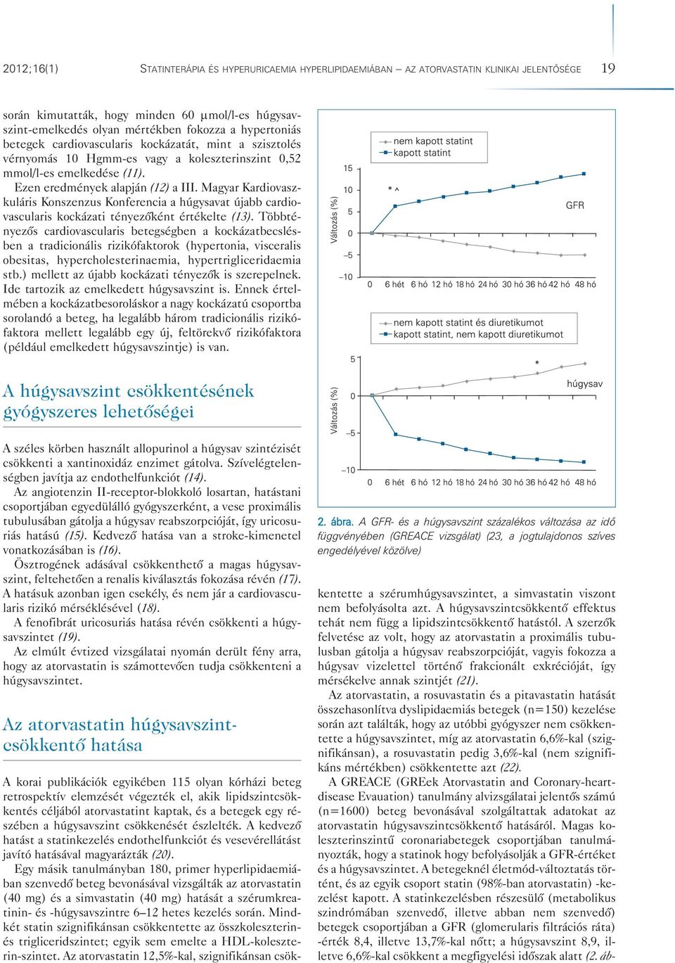 Magyar Kardiovaszkuláris Konszenzus Konferencia a húgysavat újabb cardiovascularis kockázati tényezôként értékelte (13).