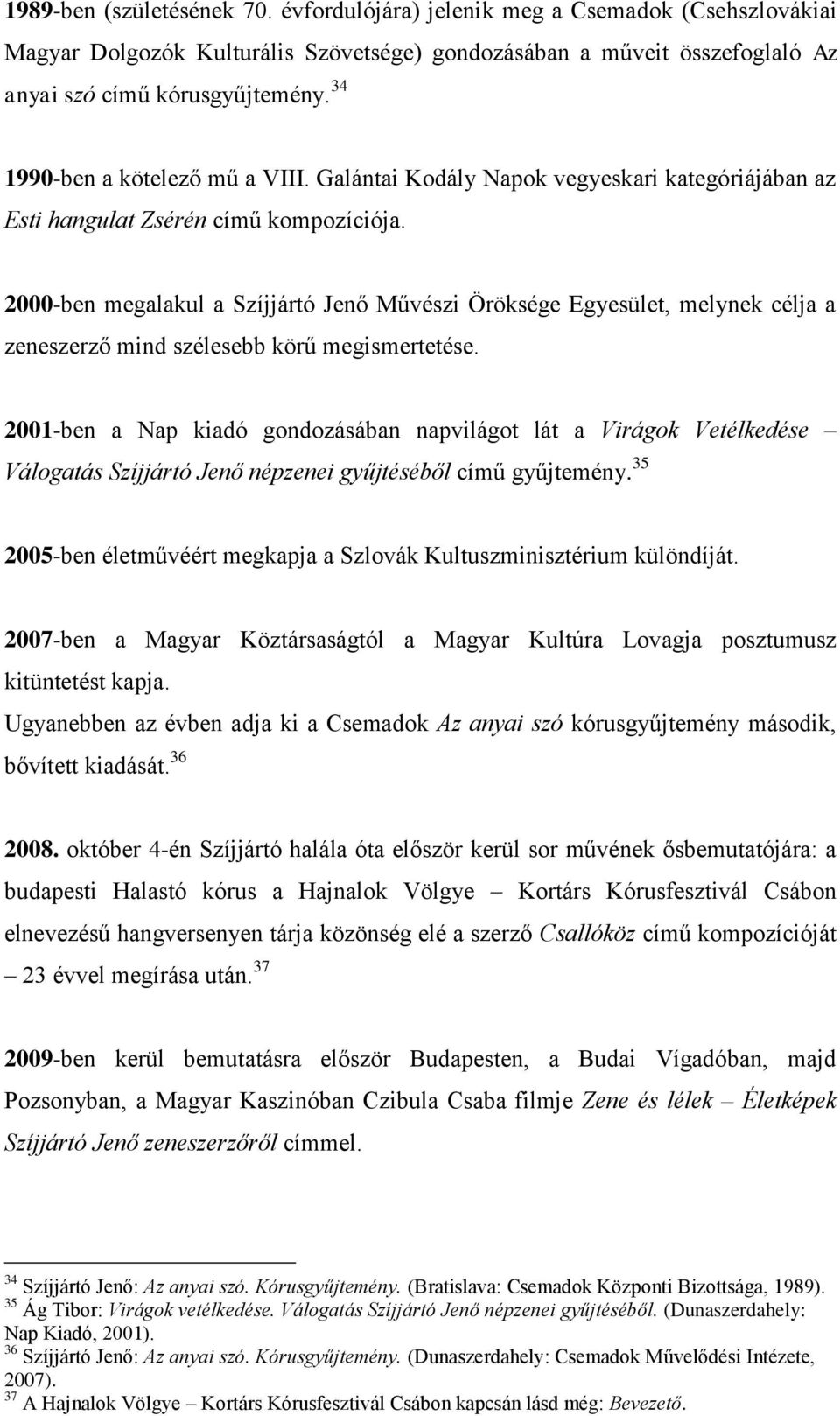 2000-ben megalakul a Szíjjártó Jenő Művészi Öröksége Egyesület, melynek célja a zeneszerző mind szélesebb körű megismertetése.
