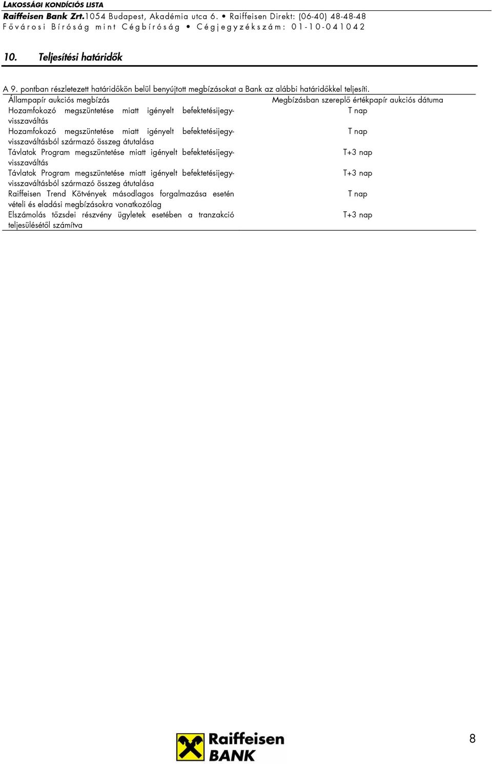 befektetésijegyvisszaváltásból T nap származó összeg átutalása Távlatok Program megszüntetése miatt igényelt befektetésijegyvisszaváltás T+3 nap Távlatok Program megszüntetése miatt igényelt