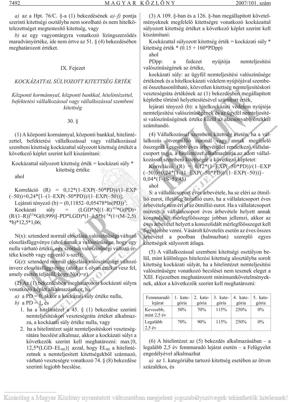 maradványértéke, ide nem értve az 51. (4) bekezdésében meghatározott értéket. IX.