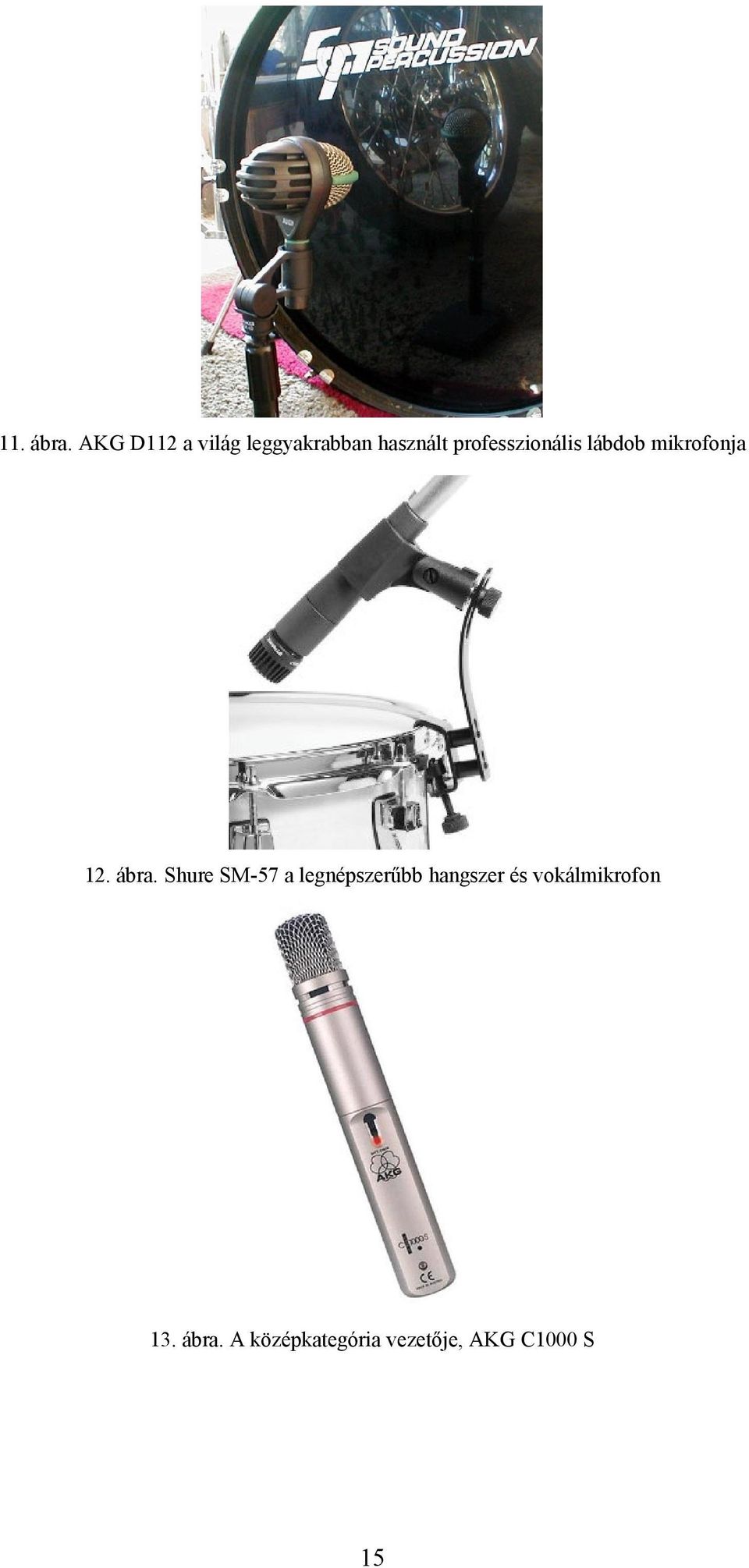 professzionális lábdob mikrofonja 12. ábra.