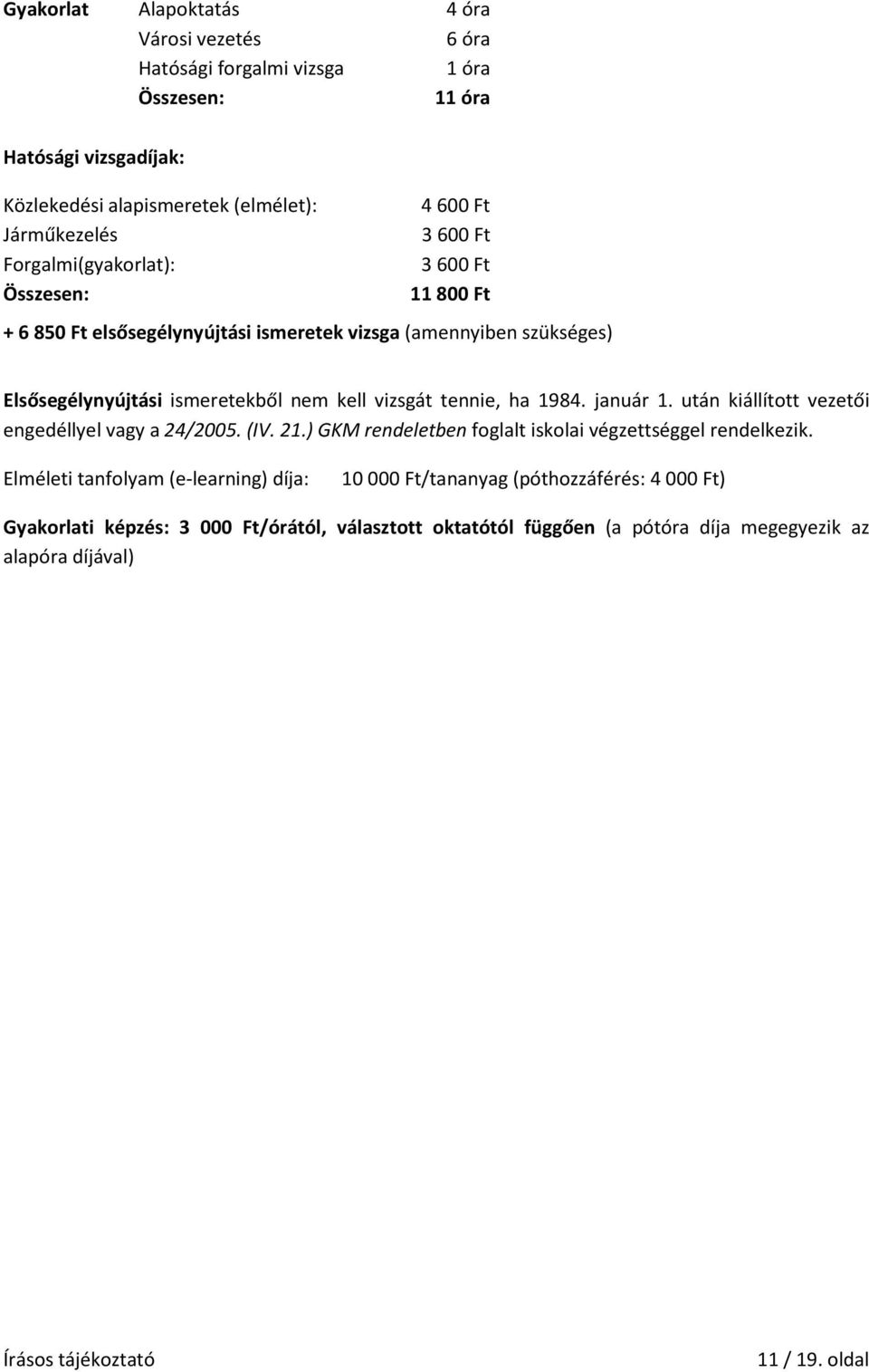 tennie, ha 1984. január 1. után kiállított vezetői engedéllyel vagy a 24/2005. (IV. 21.) GKM rendeletben foglalt iskolai végzettséggel rendelkezik.