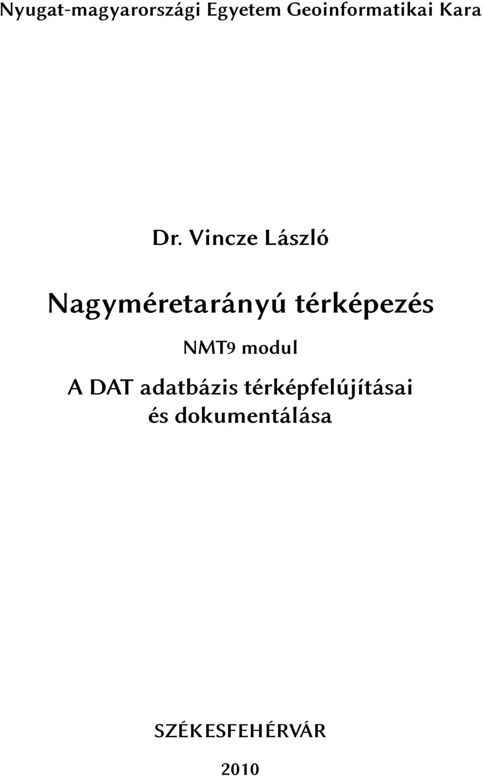 Vincze László Nagyméretarányú térképezés