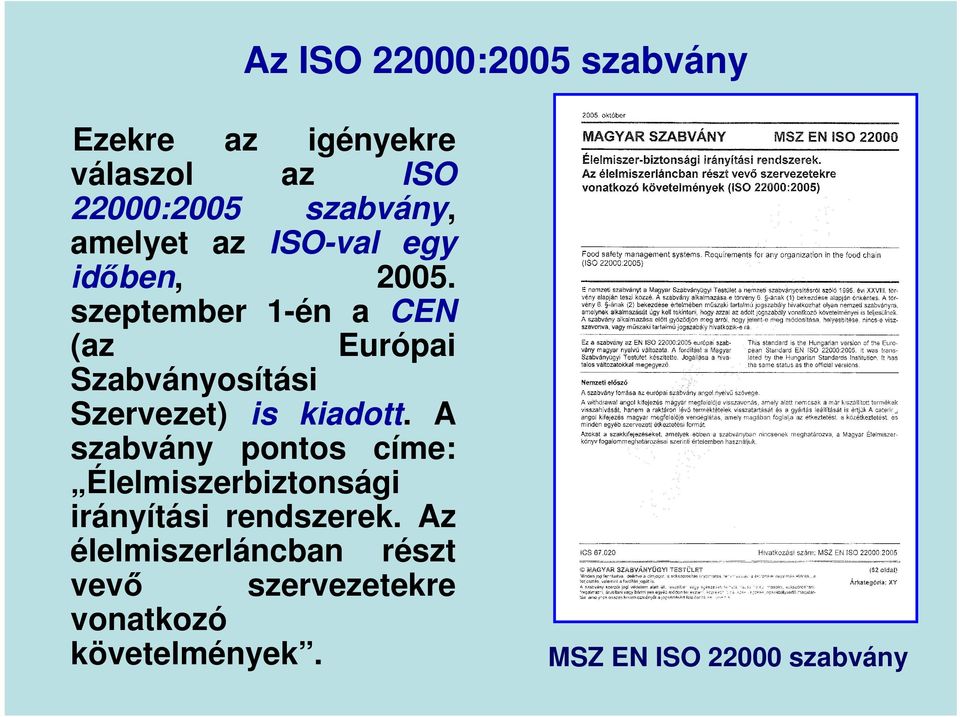 szeptember 1-én a CEN (az Európai Szabványosítási Szervezet) is kiadott.