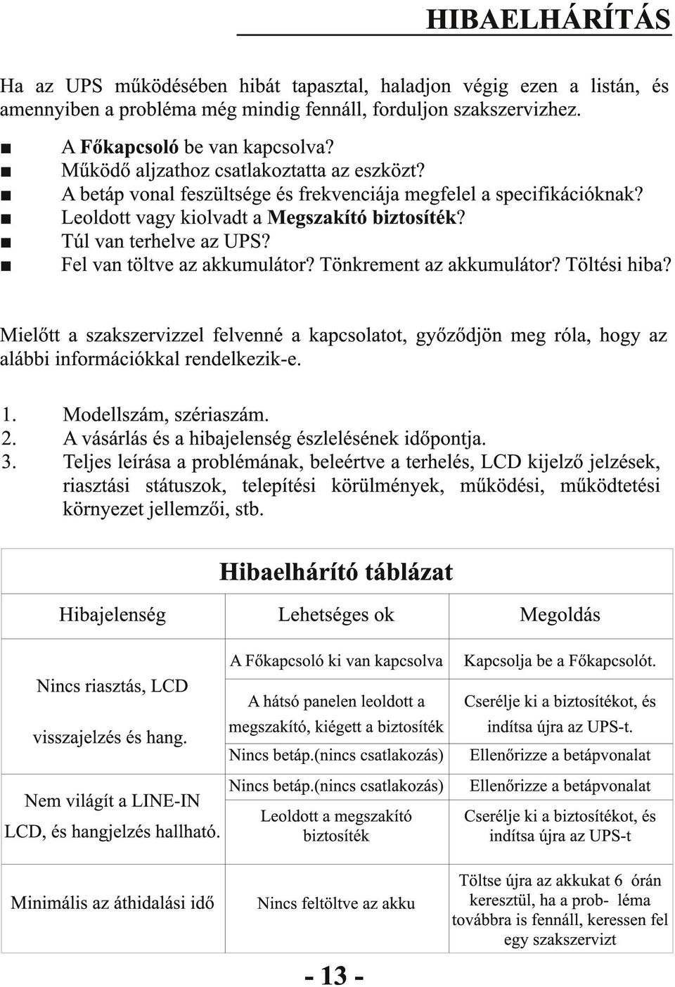 Fel van töltve az akkumulátor? Tönkrement az akkumulátor? Töltési hiba? Mielőtt a szakszervizzel felvenné a kapcsolatot, győződjön meg róla, hogy az alábbi információkkal rendelkezik-e. 1. 2. 3.