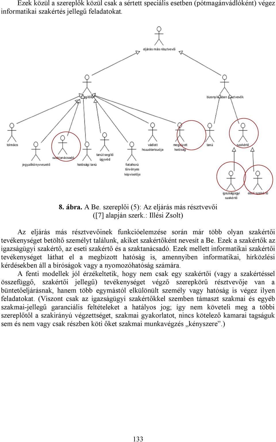 : Illési Zsolt) Az eljárás más résztvevőinek funkcióelemzése során már több olyan szakértői tevékenységet betöltő személyt találunk, akiket szakértőként nevesít a Be.