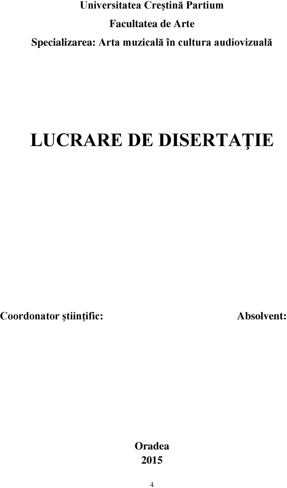 cultura audiovizuală LUCRARE DE DISERTAŢIE