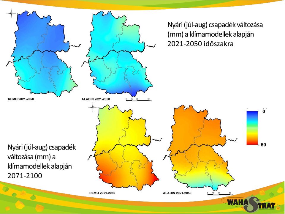 klímamodellek alapján 2021-2050