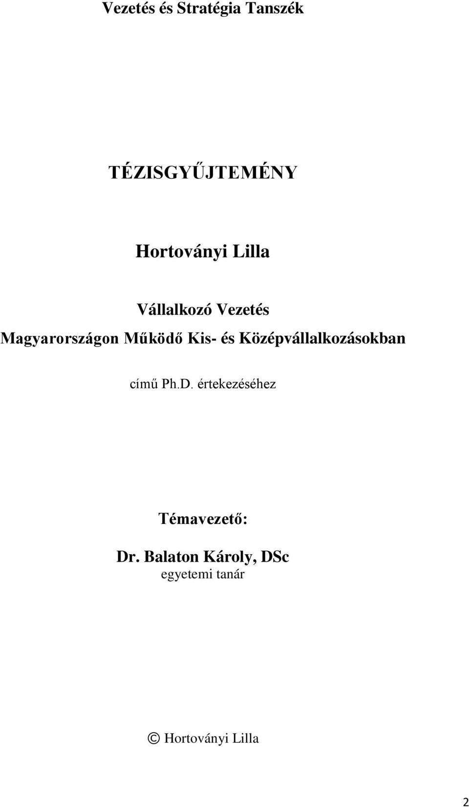Középvállalkozásokban című Ph.D.