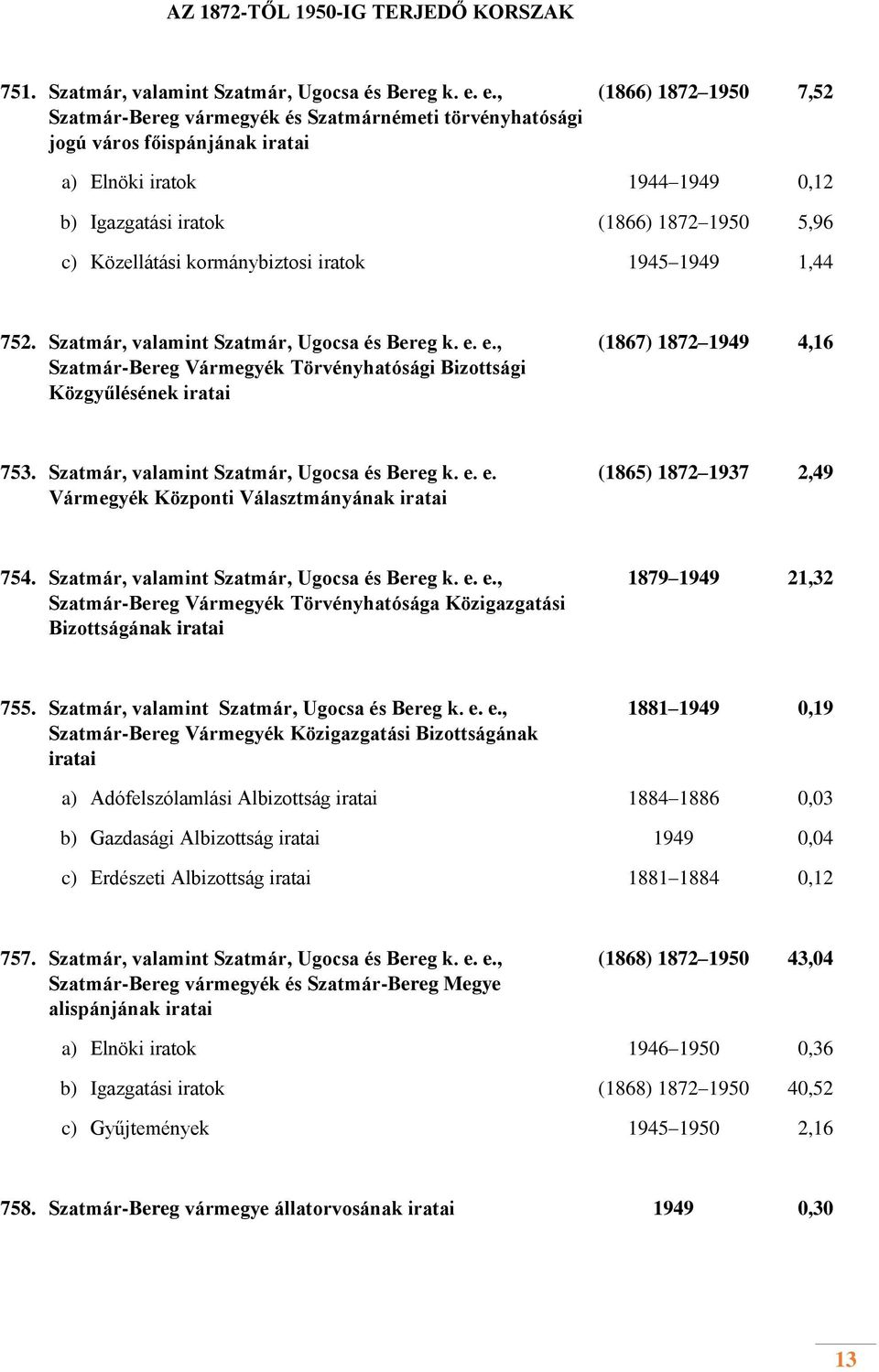 Közellátási kormánybiztosi iratok 1945 1949 1,44 752. Szatmár, valamint Szatmár, Ugocsa és Bereg k. e.