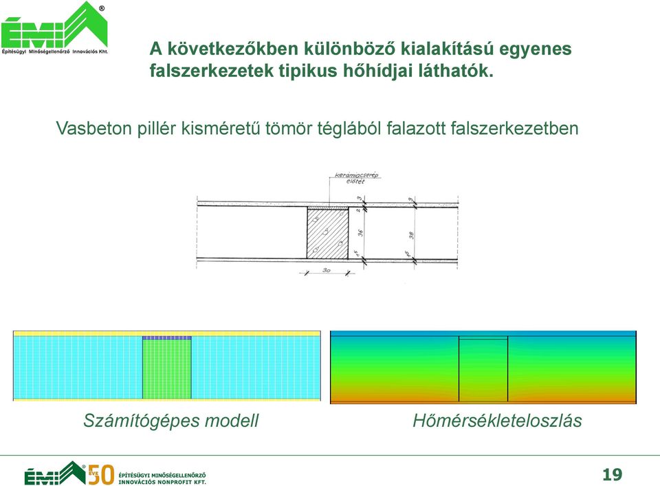 Vasbeton pillér kisméretű tömör téglából