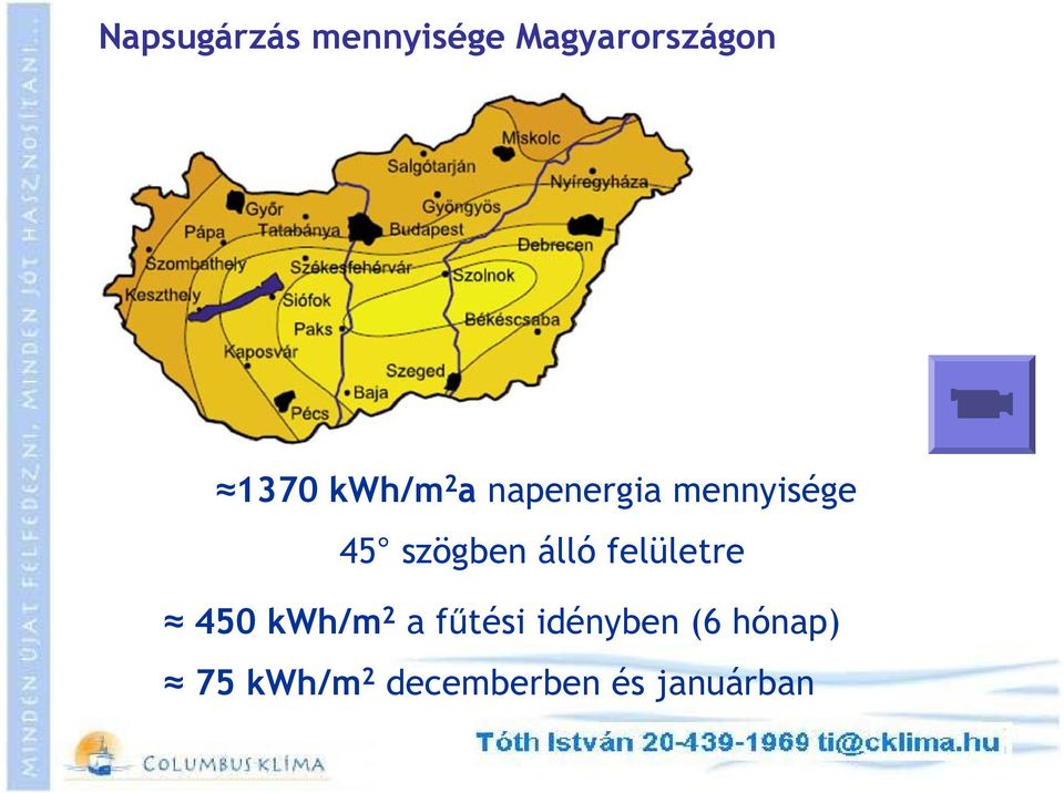 álló felületre 450 kwh/m 2 a fűtési