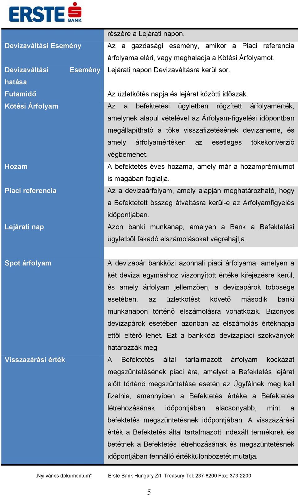 Kötési Árfolyam Az a befektetési ügyletben rögzített árfolyamérték, amelynek alapul vételével az Árfolyam-figyelési időpontban megállapítható a tőke visszafizetésének devizaneme, és amely