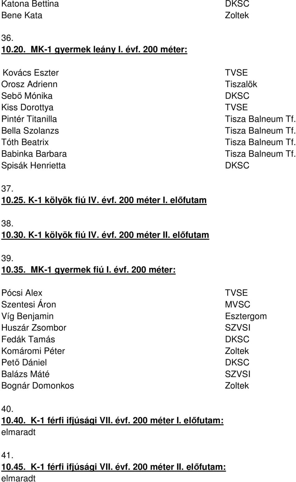 25. K-1 kölyök fiú IV. évf.