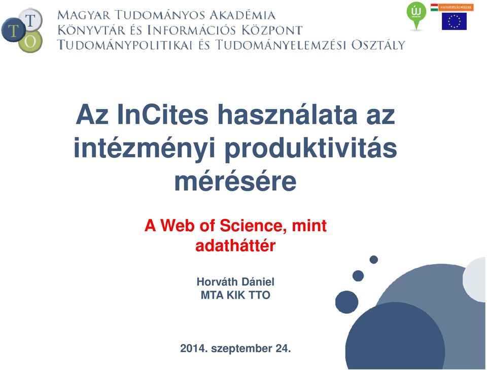 A Web of Science, mint adatháttér