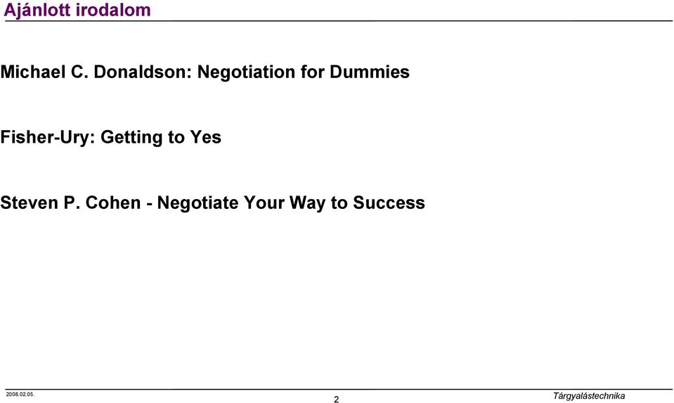 Fisher-Ury: Getting to Yes Steven