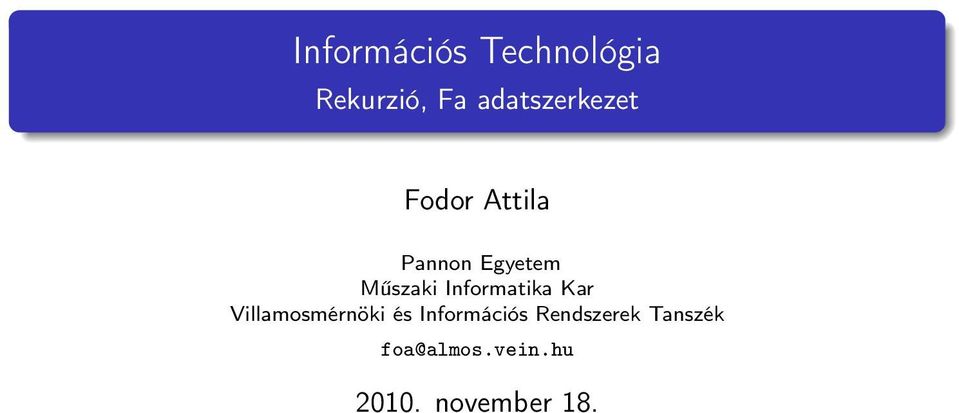 Műszaki Informatika Kar Villamosmérnöki és