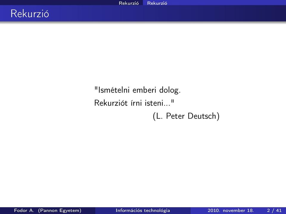 Peter Deutsch) Fodor A.
