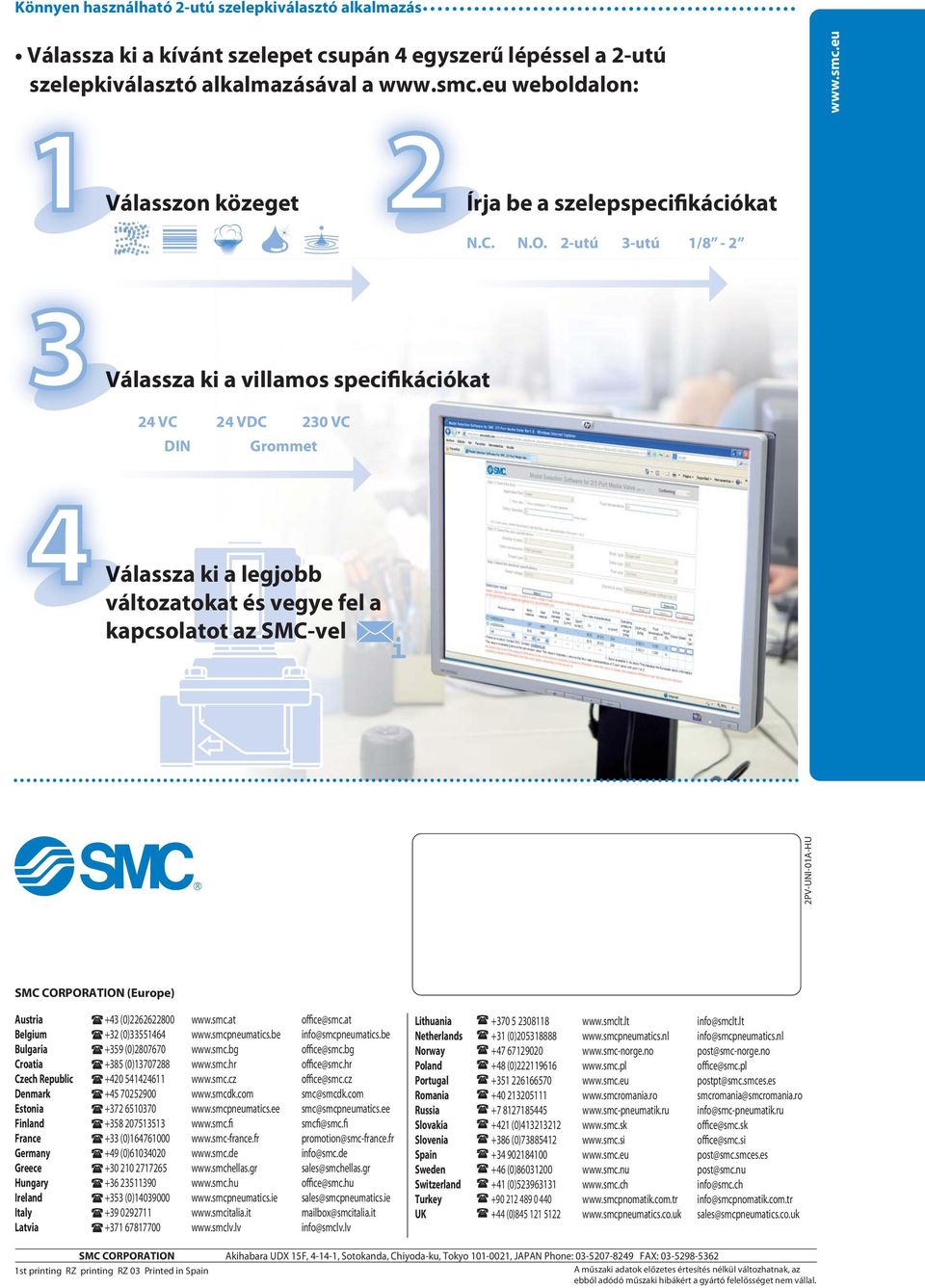 2-utú -utú 1/8-2 Válassza k a vllamos specfkácókat 2 VC 2 VDC 20 VC DIN Grommet Válassza k a legjobb változatokat és vegye fel a kapcsolatot az MC-vel 2PV-UNI-01A-HU MC CORPORATION (Europe) Austra +