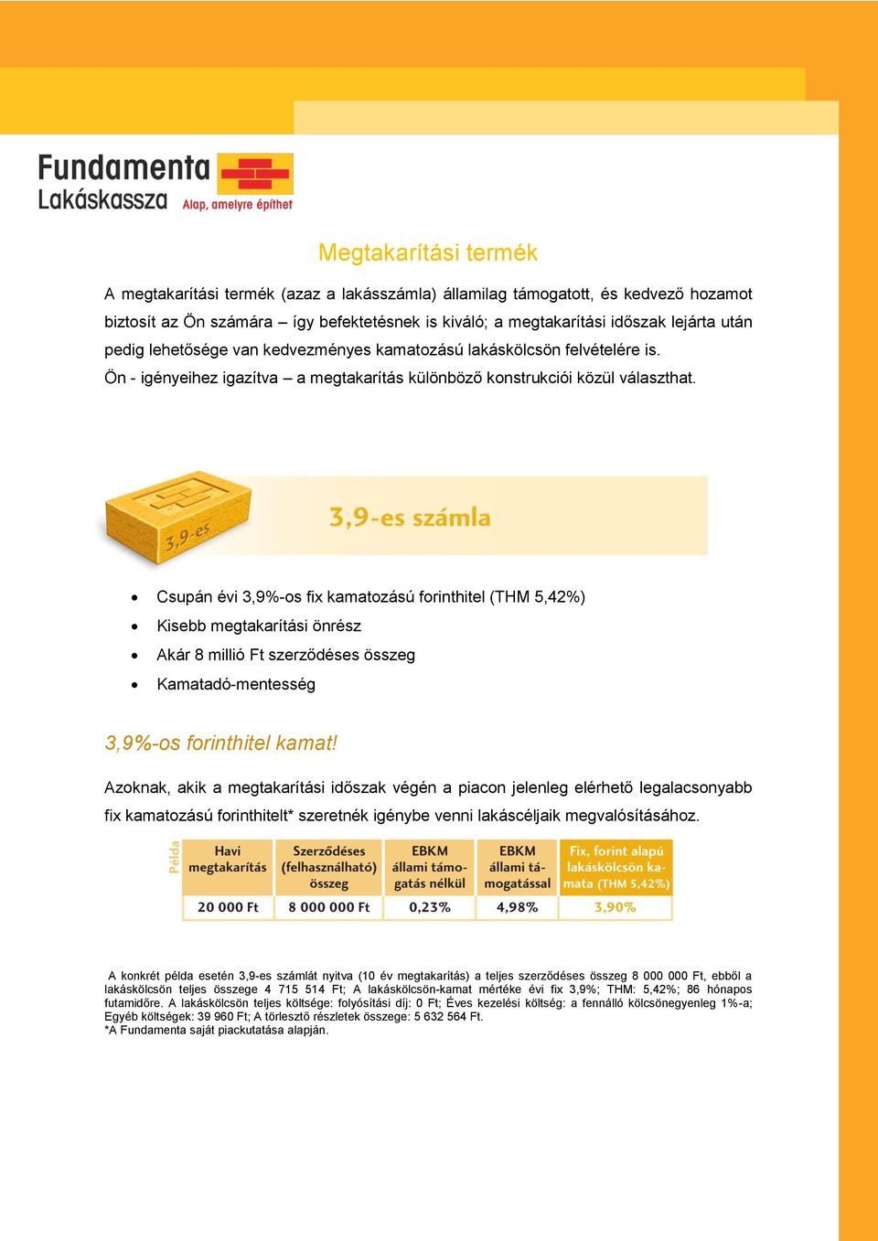 Csupán évi 3,9%-os fix kamatozású forinthitel (THM 5,42%) Kisebb megtakarítási önrész Akár 8 millió Ft szerződéses összeg Kamatadó-mentesség 3,9%-os forinthitel kamat!