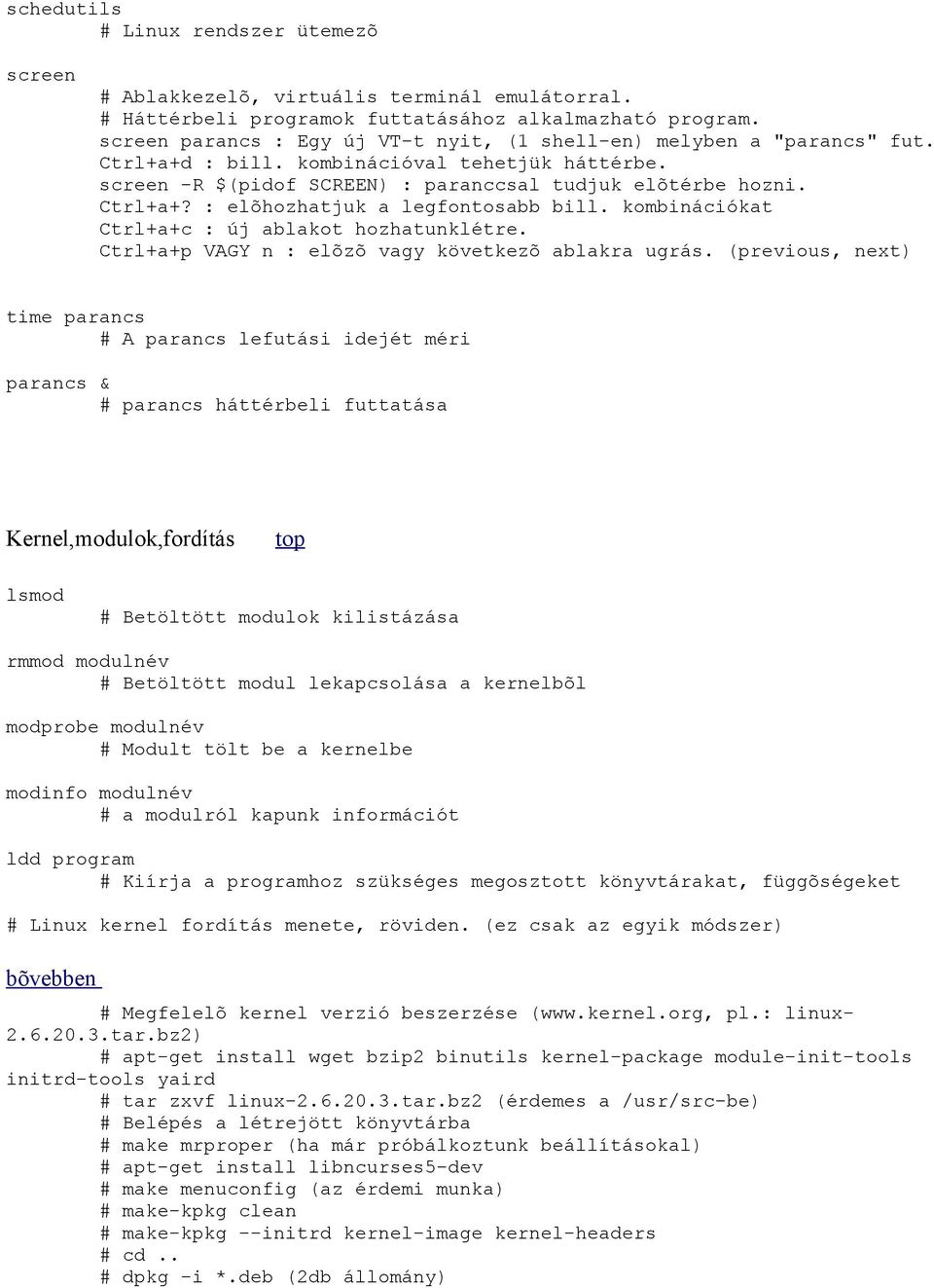 Linux alapparancsok, kezdõknek - PDF Ingyenes letöltés