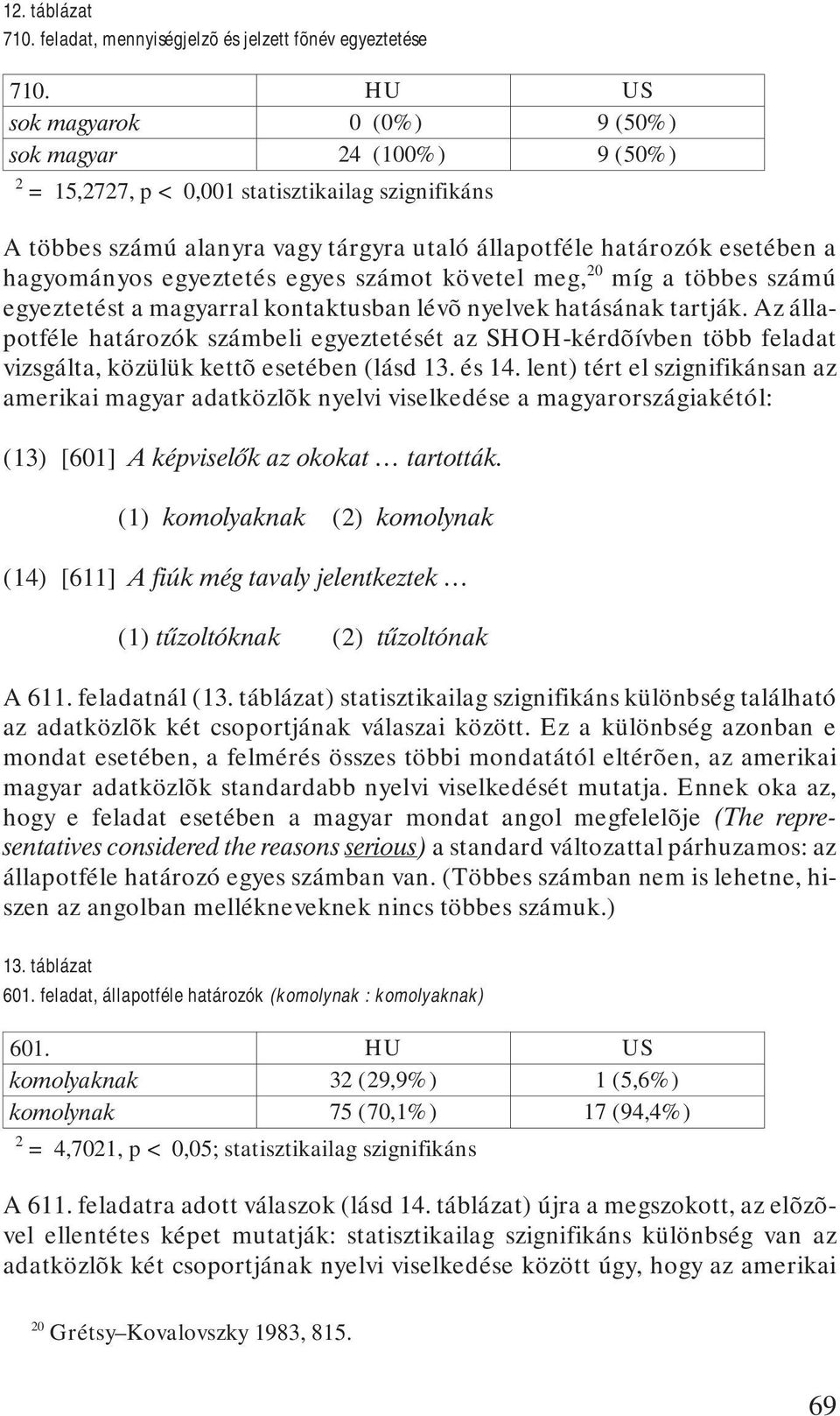 hagyományos egyeztetés egyes számot követel meg, 20 míg a többes számú egyeztetést a magyarral kontaktusban lévõ nyelvek hatásának tartják.