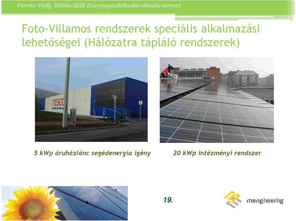 lehetőségei (Hálózatra tápláló rendszerek) 5 kwp