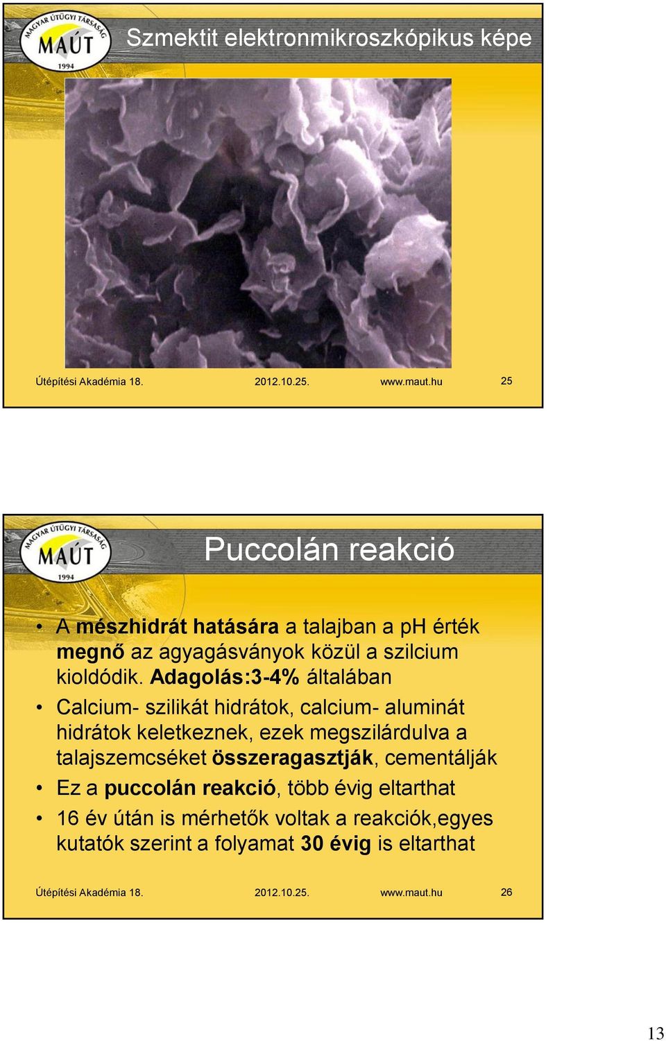 Adagolás:3-4% általában Calcium- szilikát hidrátok, calcium- aluminát hidrátok keletkeznek, ezek megszilárdulva a talajszemcséket