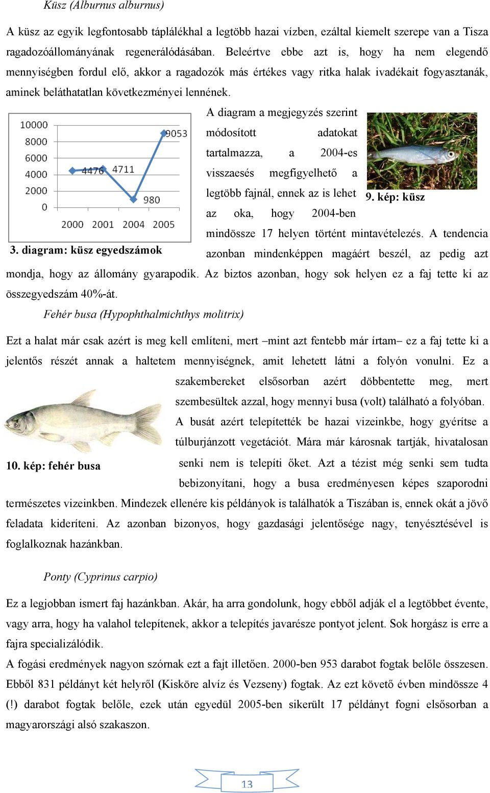 A diagram a megjegyzés szerint módosított adatokat tartalmazza, a 2004-es visszaesés megfigyelhető a legtöbb fajnál, ennek az is lehet 9.