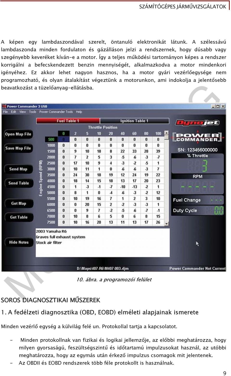 Ez akkor lehet nagyon hasznos, ha a motor gyári vezérlőegysége nem programozható, és olyan átalakítást végeztünk a motorunkon, ami indokolja a jelentősebb beavatkozást a tüzelőanyag-ellátásba. 10.
