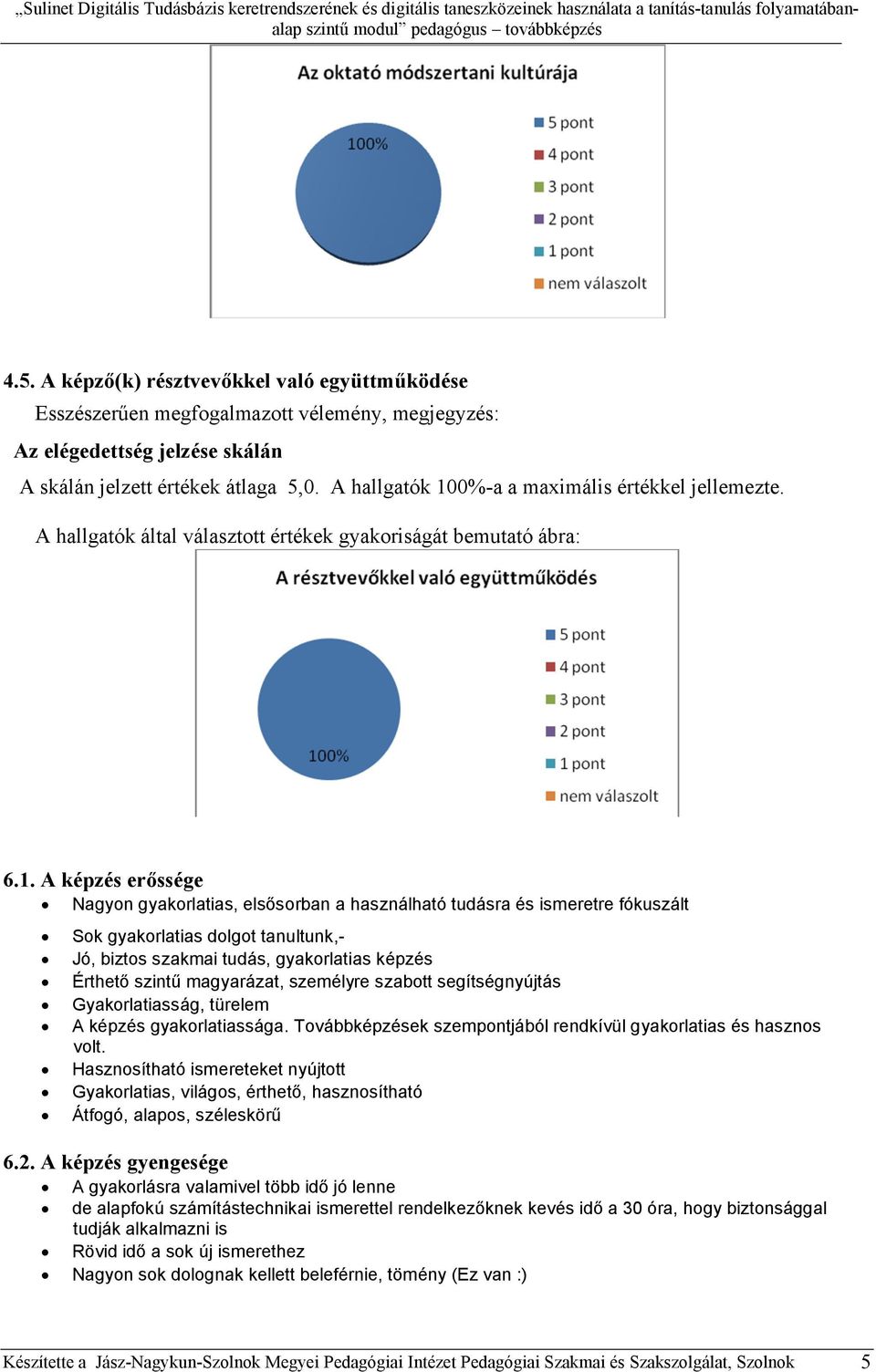 magyarázat, személyre szabott segítségnyújtás Gyakorlatiasság, türelem A képzés gyakorlatiassága. Továbbképzések szempontjából rendkívül gyakorlatias és hasznos volt.
