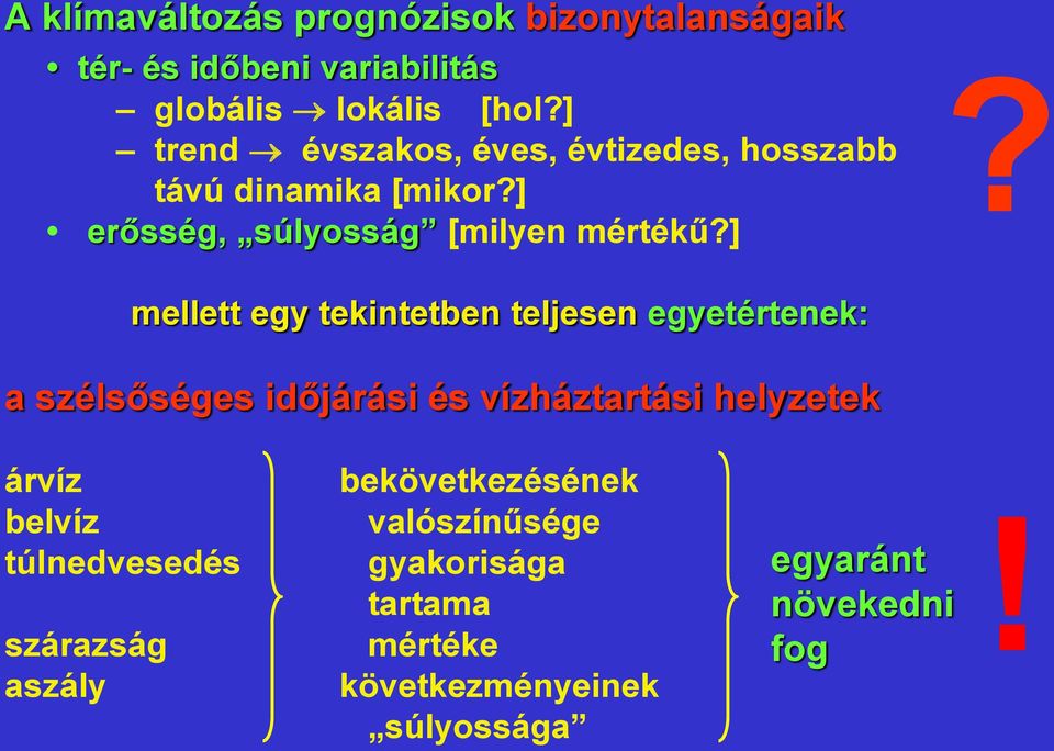 egy tekintetben teljesen egyetértenek: a szélsőséges időjárási és vízháztartási helyzetek árvíz belvíz