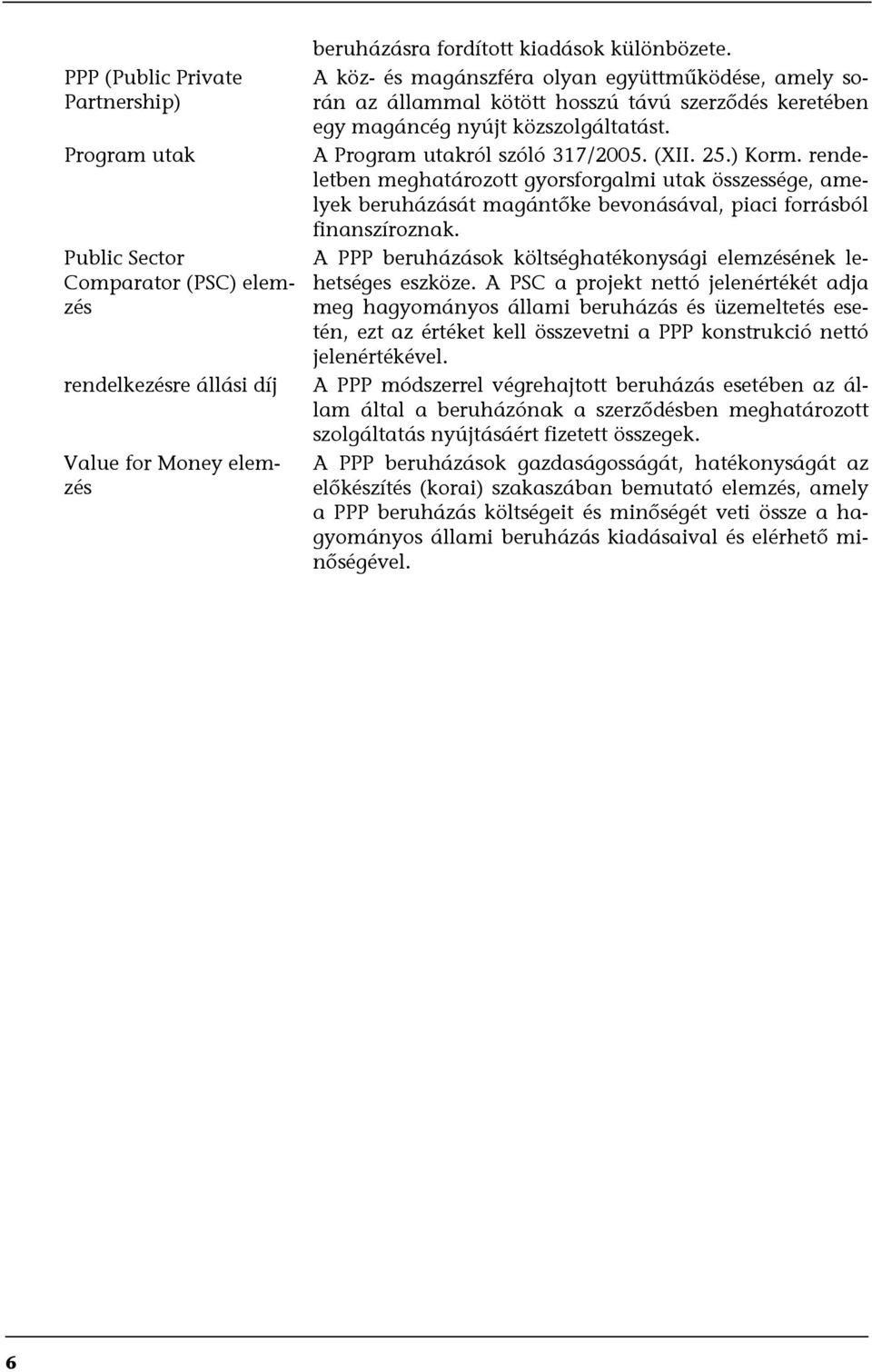 rendeletben meghatározott gyorsforgalmi utak összessége, amelyek beruházását magántőke bevonásával, piaci forrásból finanszíroznak.