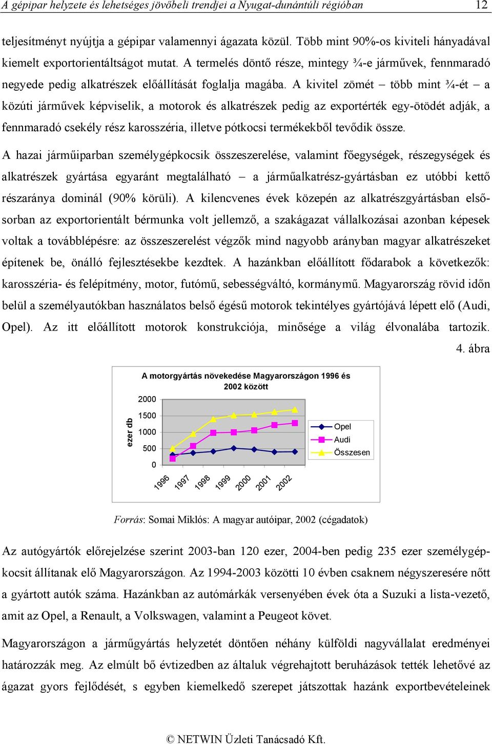 A kivitel zömét több mint ¾-ét a közúti járművek képviselik, a motorok és alkatrészek pedig az exportérték egy-ötödét adják, a fennmaradó csekély rész karosszéria, illetve pótkocsi termékekből