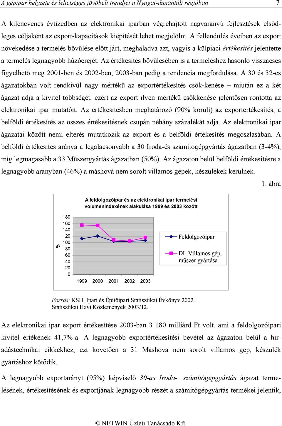 A fellendülés éveiben az export növekedése a termelés bővülése előtt járt, meghaladva azt, vagyis a külpiaci értékesítés jelentette a termelés legnagyobb húzóerejét.
