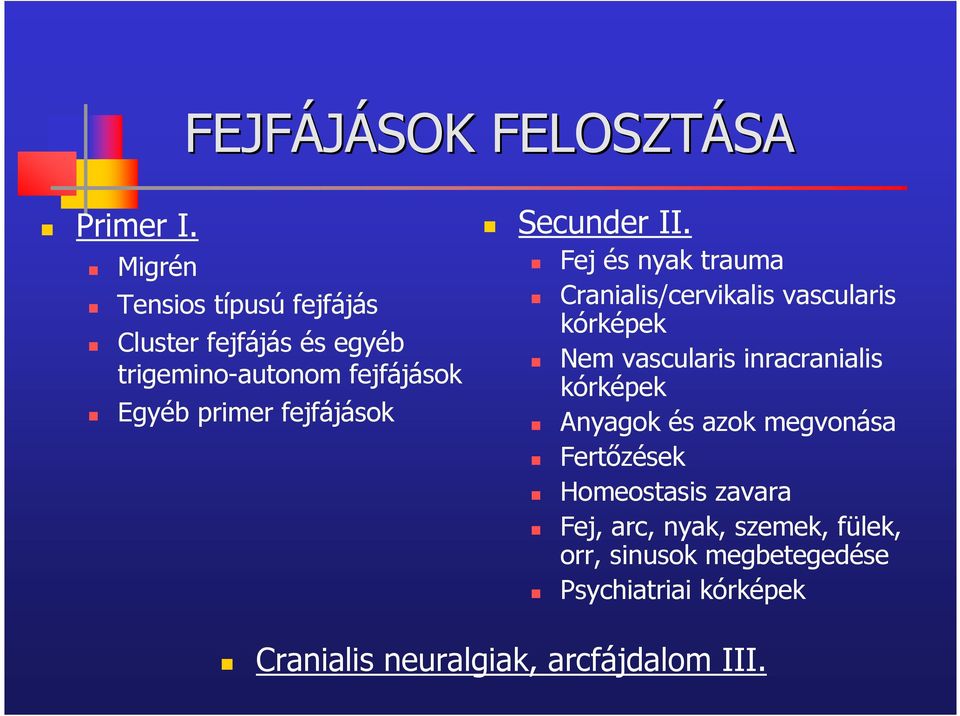 fejfájások Secunder II.