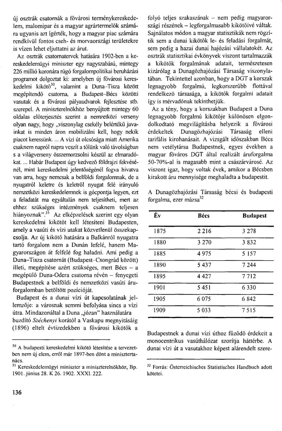 Az osztrák csatomatervek hatására 1902-ben a kereskedelemügyi miniszter egy nagyszabású, mintegy 226 millió koronára rúgó forgalompolitikai beruházási programot dolgoztat ki: amelyben új fővárosi